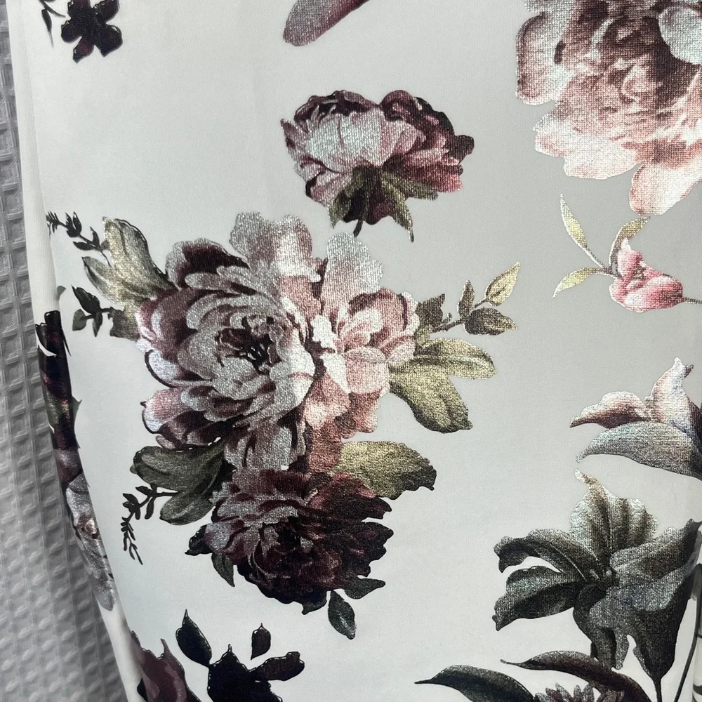 Charlotte Russe White and Black Floral Strapless Dress- size L - Picture 3 of 9